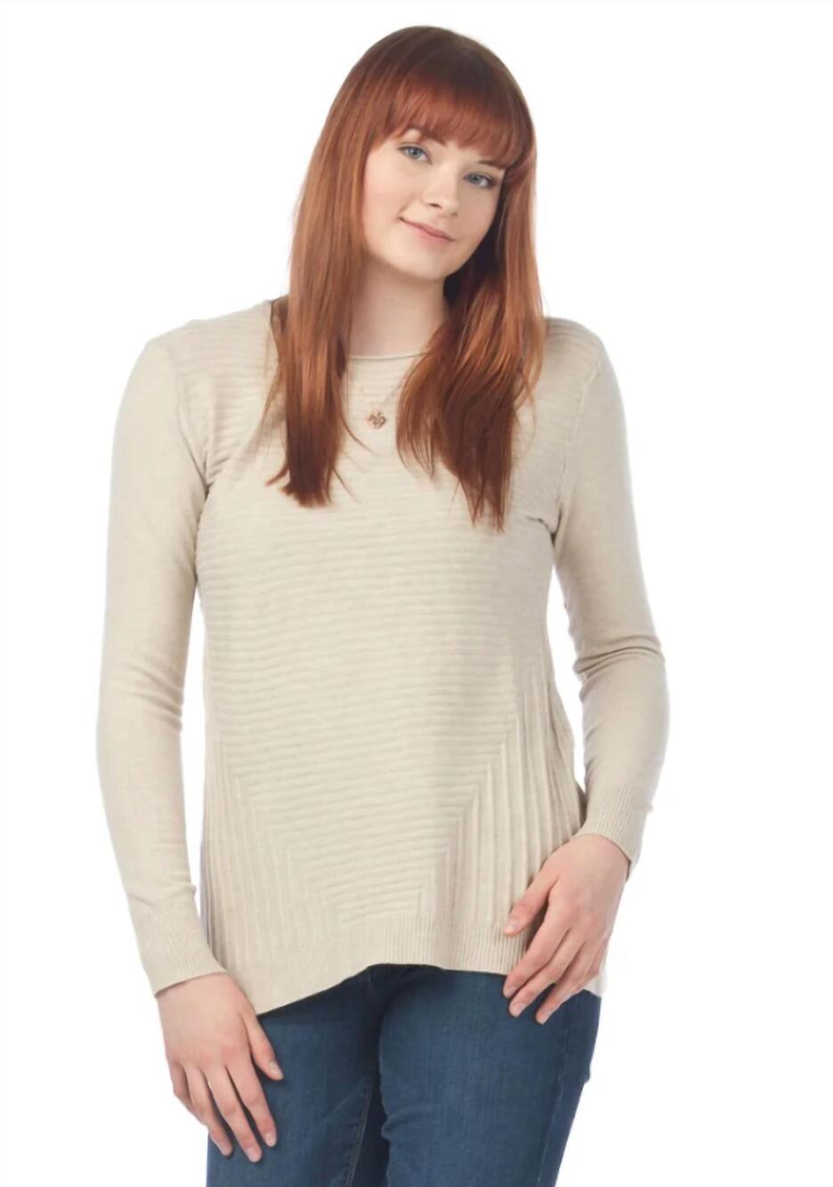 NEW PAPILLON assymetrical stripe sweater in beige